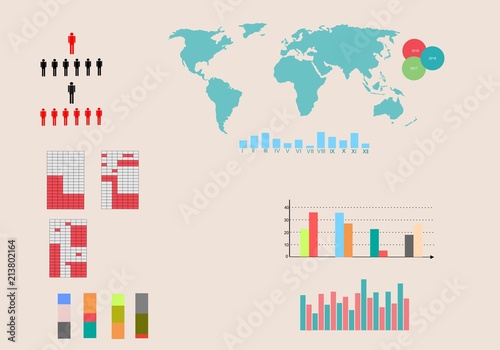 Infographic elements and icons vector illustration photo