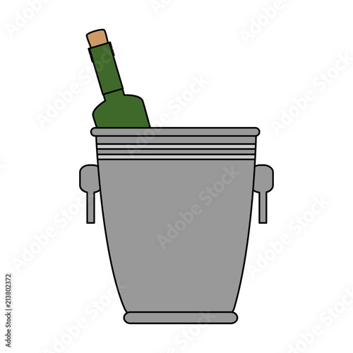 wine bottle in bucket
