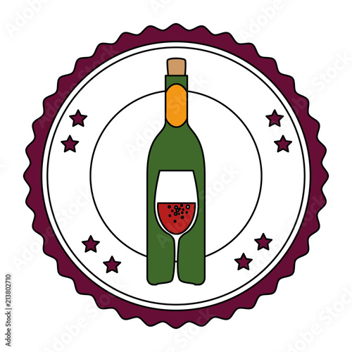 wine bottle and cup seal stamp