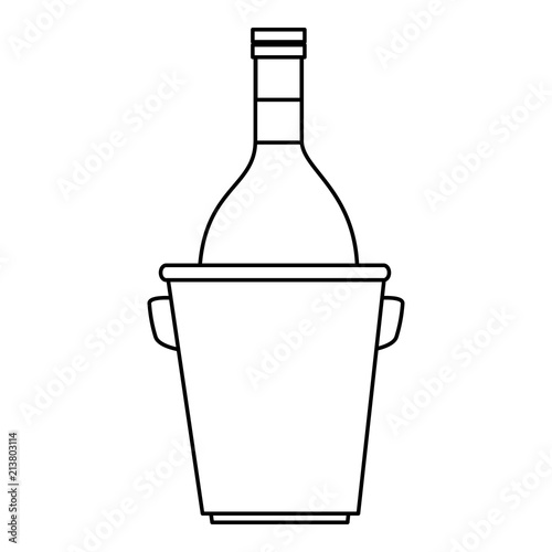 wine bottle in bucket