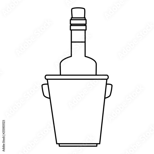 wine bottle in bucket