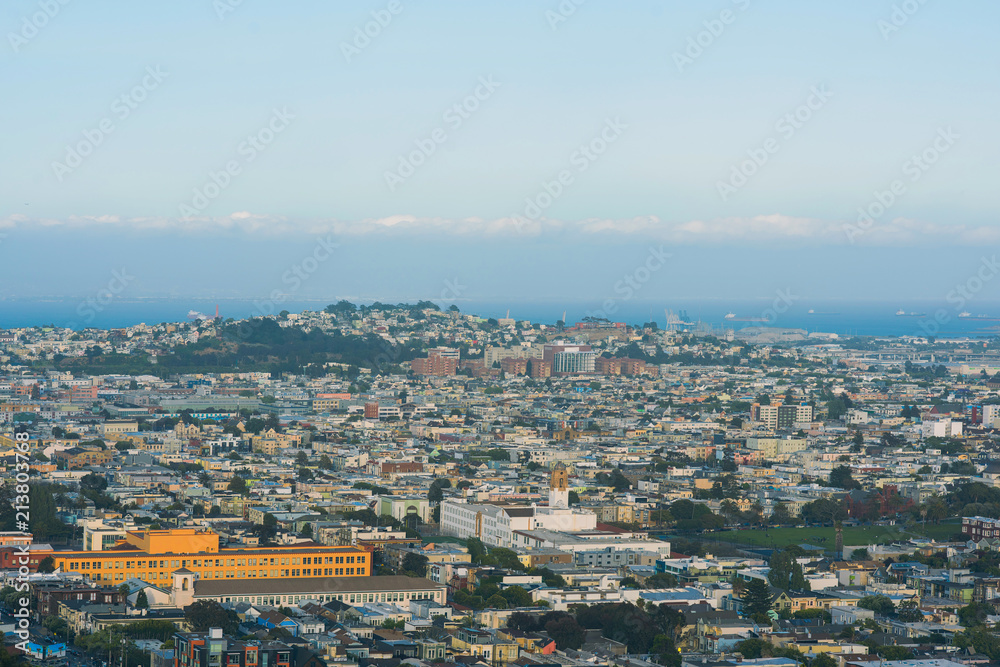 San Francisco downtown in sunny day. California, USA