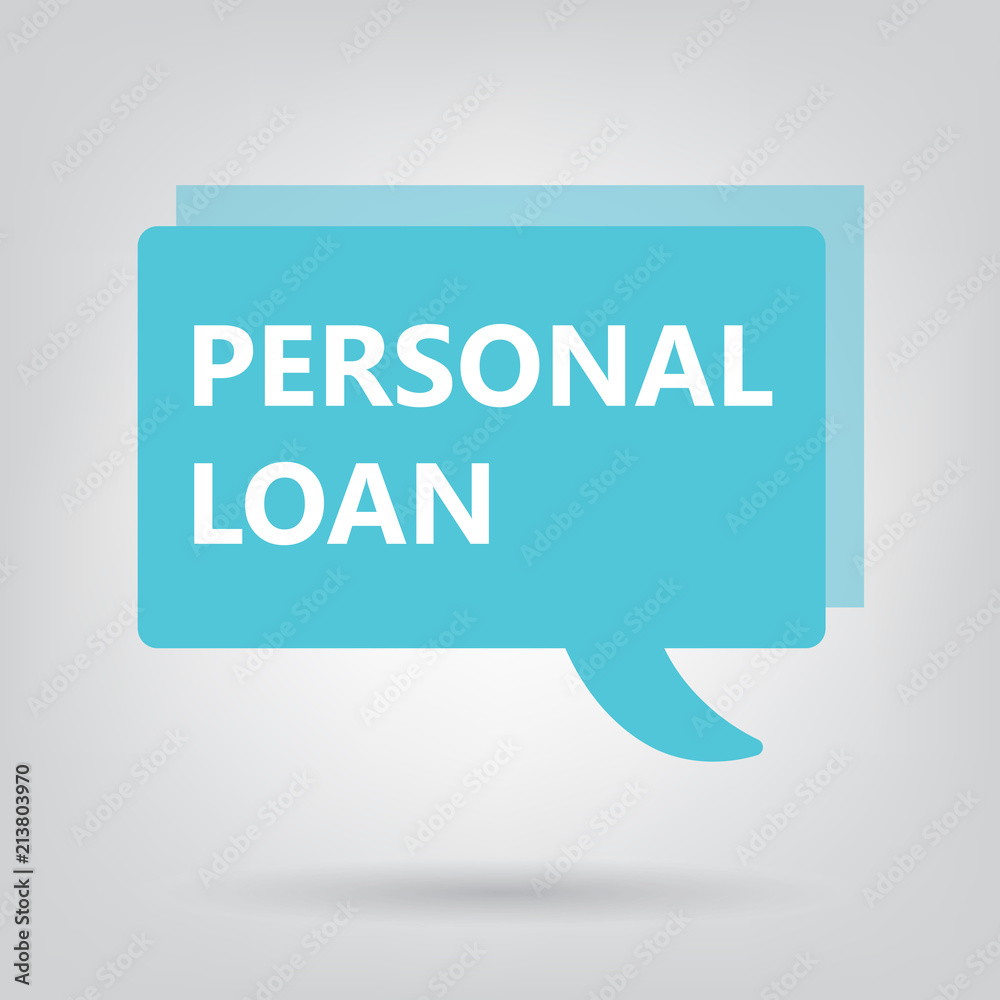 personal loan written on speech bubble- vector illustration