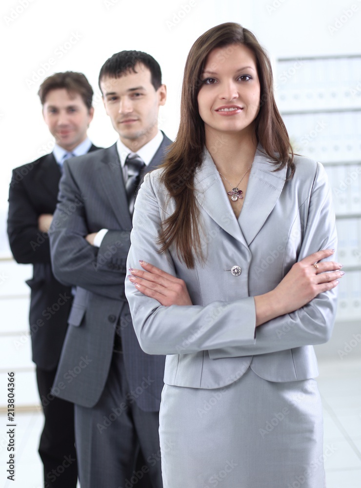 business woman and business team business woman and business team