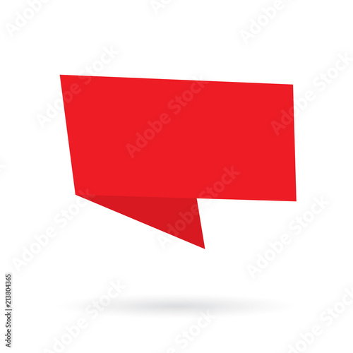 red geometric speach bubble- vector illustration