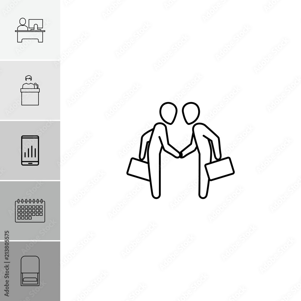 Fototapeta premium Collection of 6 meeting outline icons