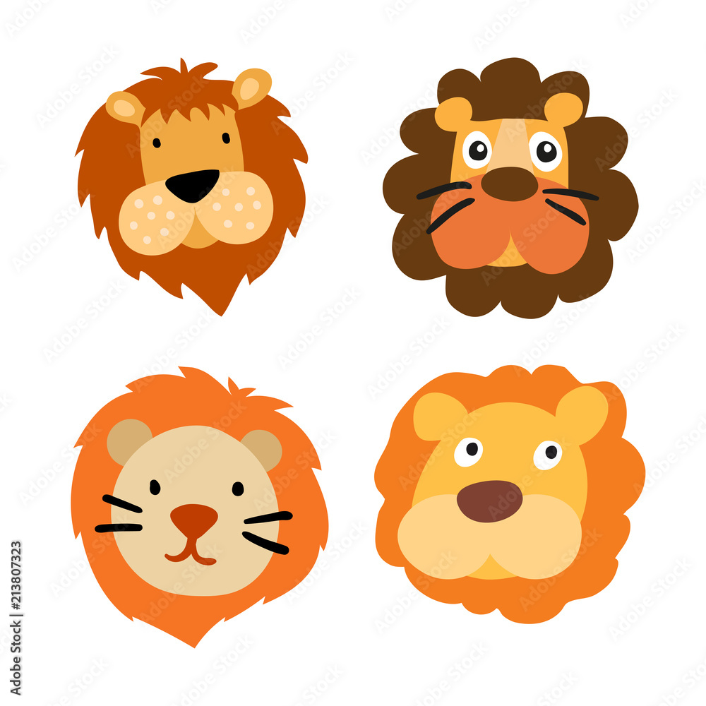 animals head vector collection design animals head vector collection design