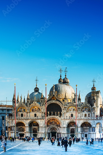 VENICE, ITALY - December 21, 2017 : St Mark's Campanile in Venice, ITALY