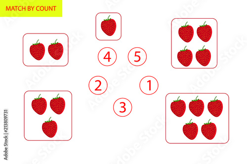 Counting Game for Preschool Children. Mathematics task. How many objects. Learning mathematics, numbers, logic.