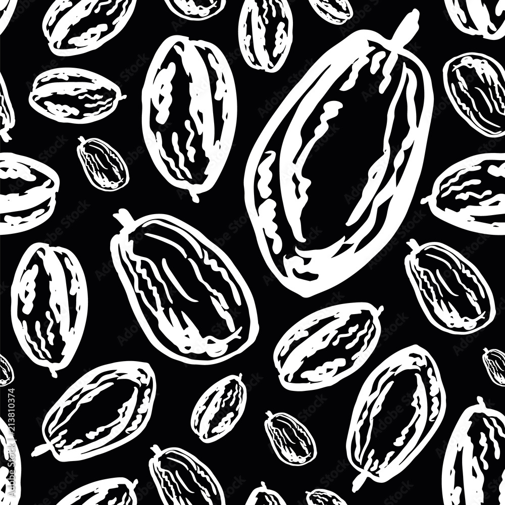 Plums pattern on black background Plums pattern on black background
