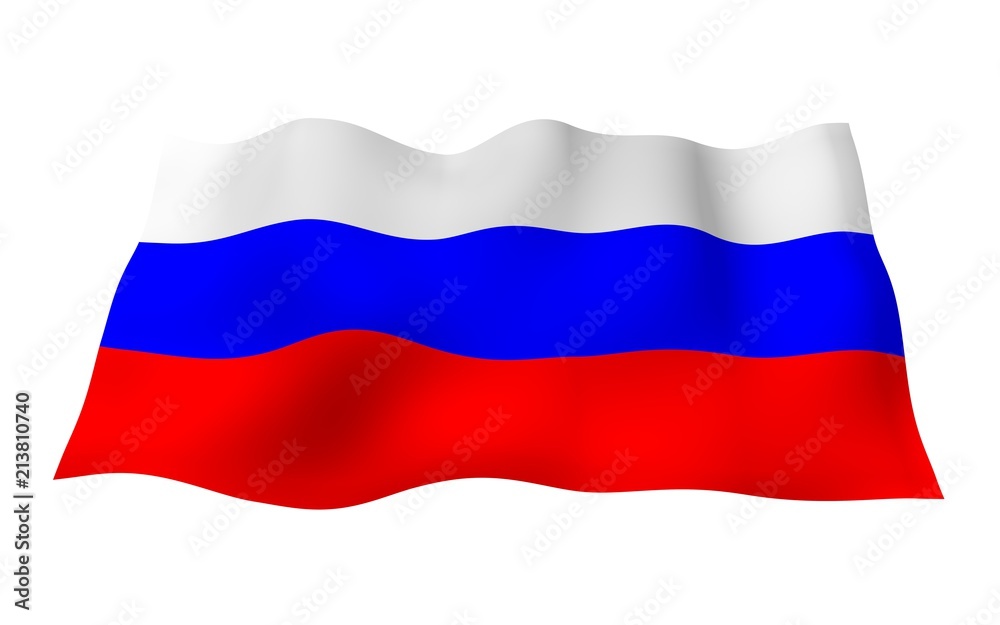 Waving flag of the Russian Federation. The National. State symbol of the Russia. 3D illustration Waving flag of the Russian Federation. The National. State symbol of the Russia. 3D illustration