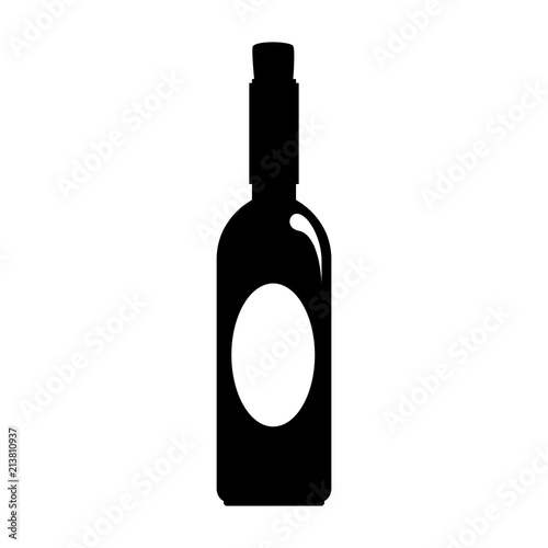 wine bottle silhouette icon vector illustration design