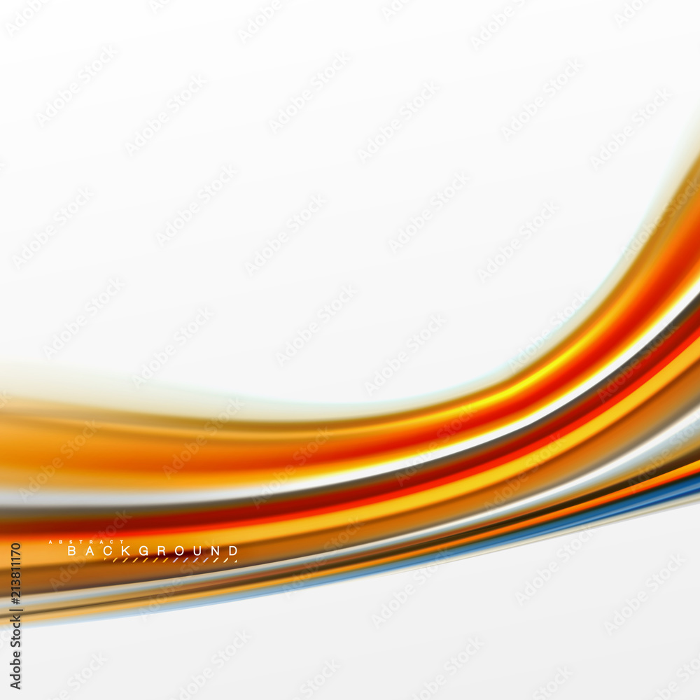 Fototapeta premium Fluid liquid mixing colors concept on light grey background, curve flow, trendy abstract layout template for business or technology presentation or web brochure cover, wallpaper