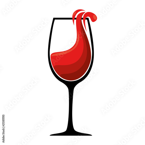 wine red cup silhouette icon vector illustration design