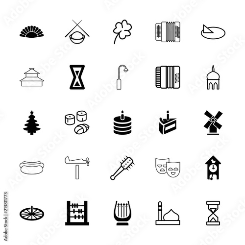 Collection of 25 traditional filled and outline icons