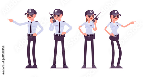 Male and female security guard