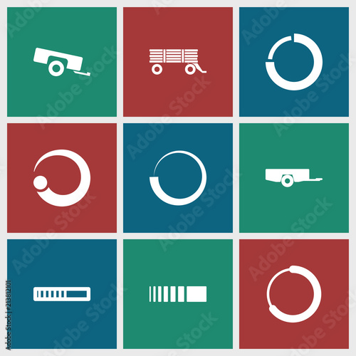 Collection of 9 loading filled icons