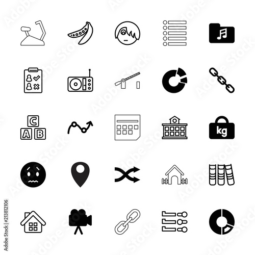 Collection of 25 web filled and outline icons