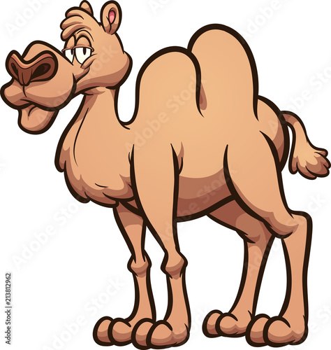 Happy cartoon camel. Vector clip art illustration with simple gradients. All in a single layer. 