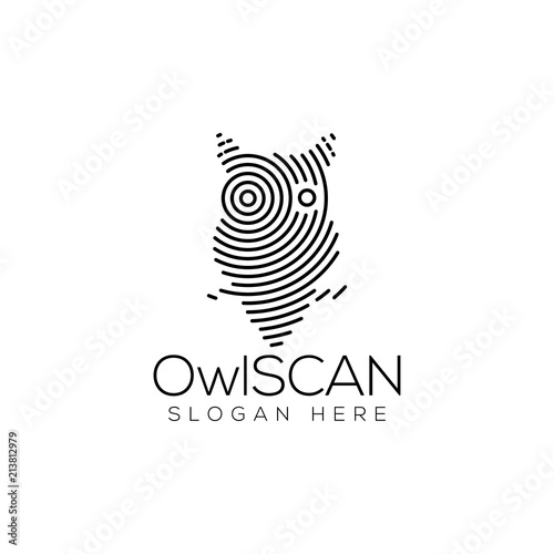Owl Scan Technology Logo vector Element. Animal Technology Logo Template