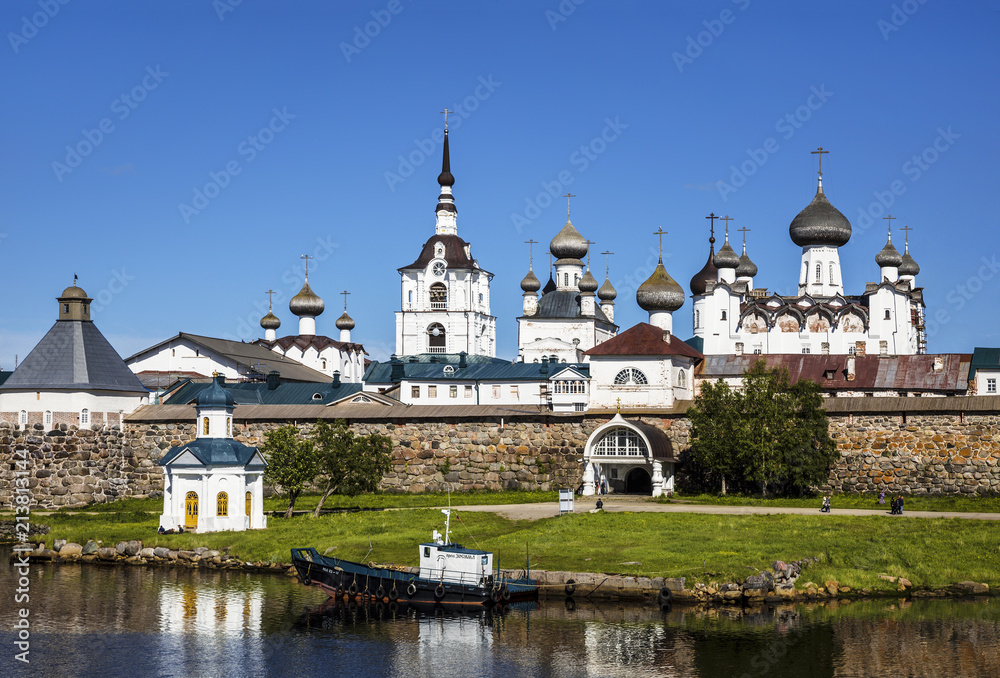 Spaso-Preobrazhensky the Solovetsky Stavropegial monastery on Bolshoi Solovetsky island in the White sea. Arkhangelsk region, Russia