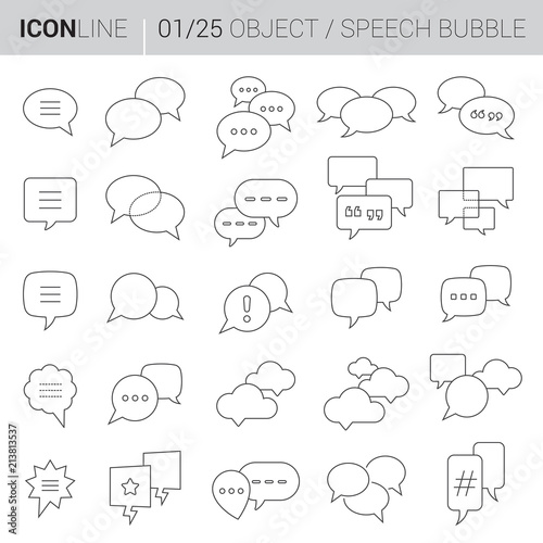 Line Speech Bubbles vector icons