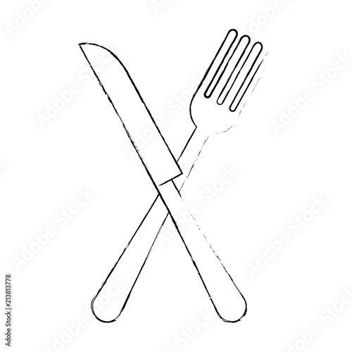fork and knife cutleries vector illustration design