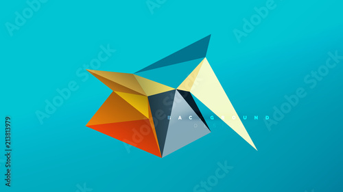 Free Download Abstract background - geometric origami style shape composition, triangular low poly design concept. Colorful trendy minimalistic illustration - GFXLoad