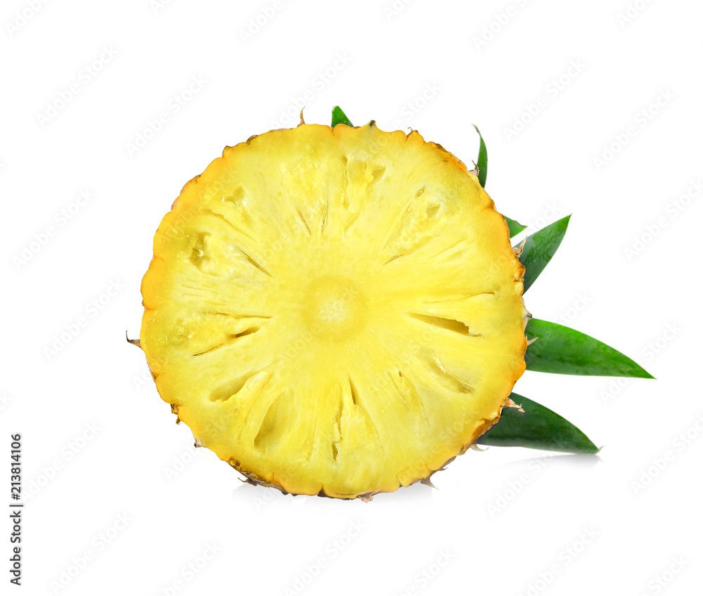 pineapple slice on white background pineapple slice on white background