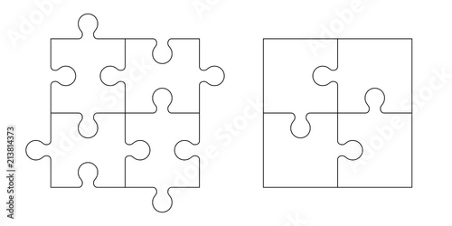 Set of puzzle pieces photo