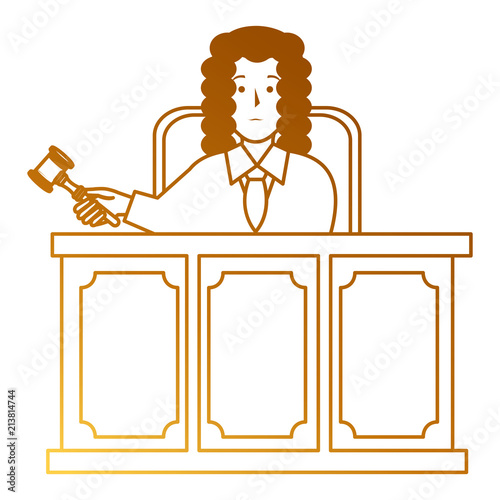 justice judge on stage character vector illustration design