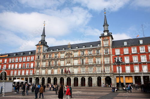 Madrid, les façades de la plaza mayor