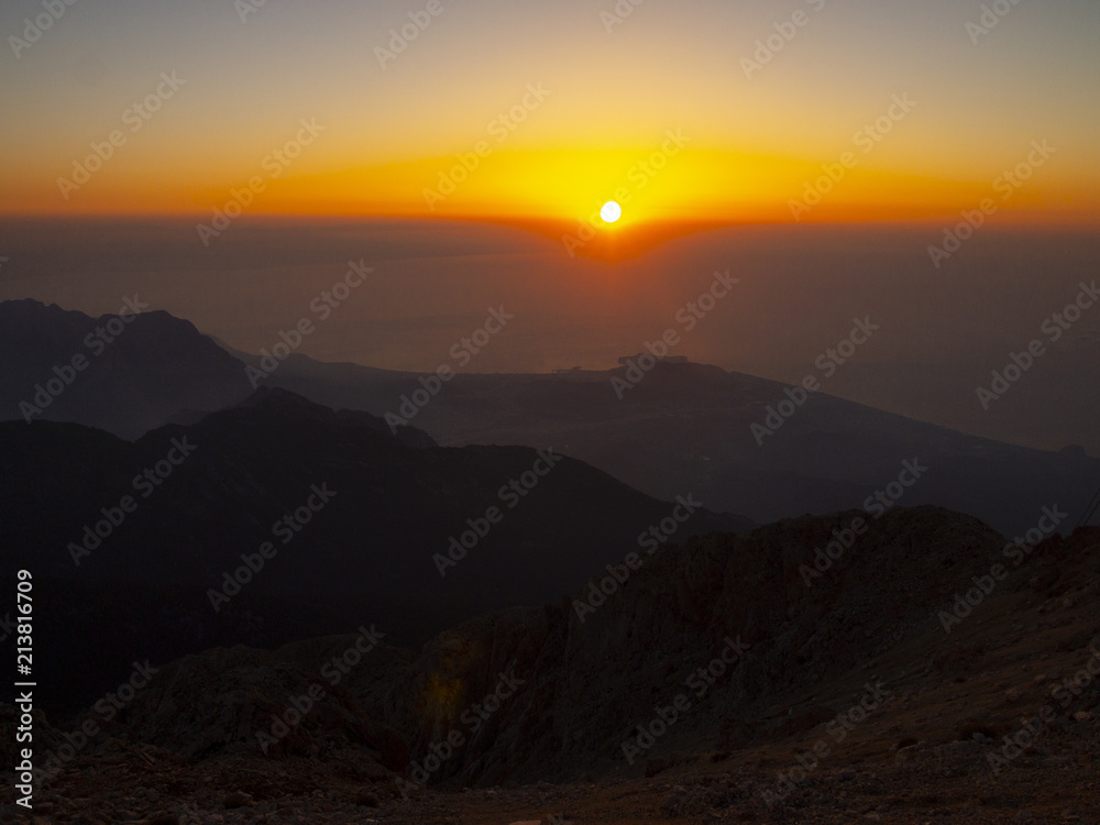 dawn in the mountains of Turkey (from mount Tahtali in Kemer) dawn in the mountains of Turkey (from mount Tahtali in Kemer)