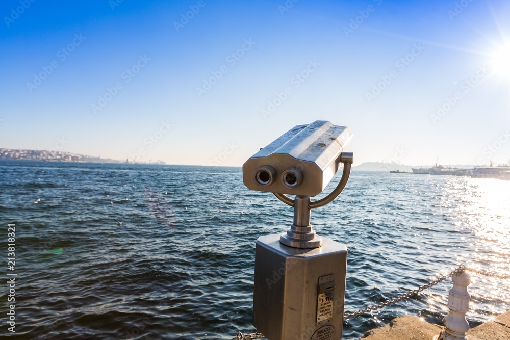 Binoculars Looking out to Sea