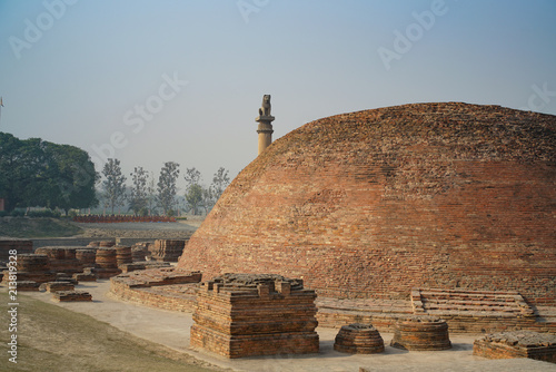 Ashoka or Ashokan Lion Pillar at Vaishali one of the most beautiful (Ashoka Pillar) at old temple in India
