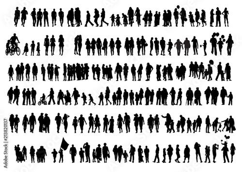 Families with child on white background