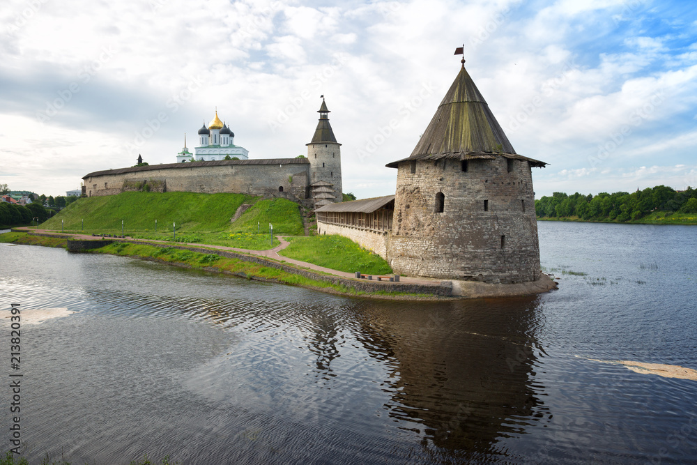 Ancient Kremlin in summer day,  Pskov, Russia