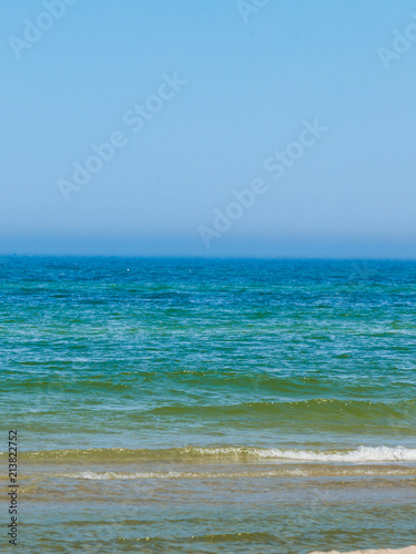 Fototapeta Naklejka Na Ścianę i Meble -  Blue sea water horizon and sky.