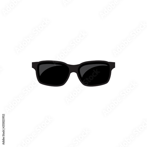 sunglasses vector icon, simple design black color isolated white background