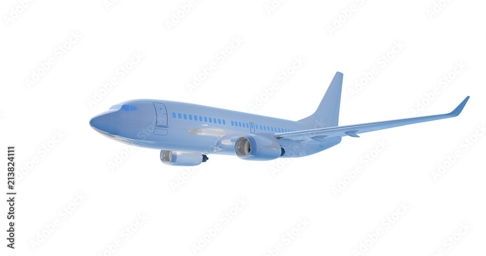 Airplane flying. 3D render