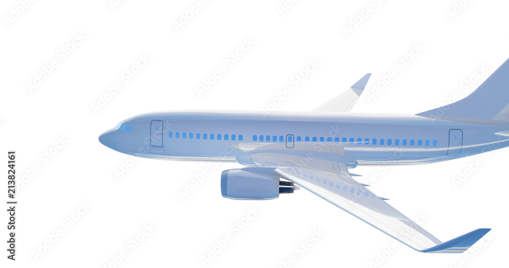 Airplane flying. 3D render Airplane flying. 3D render