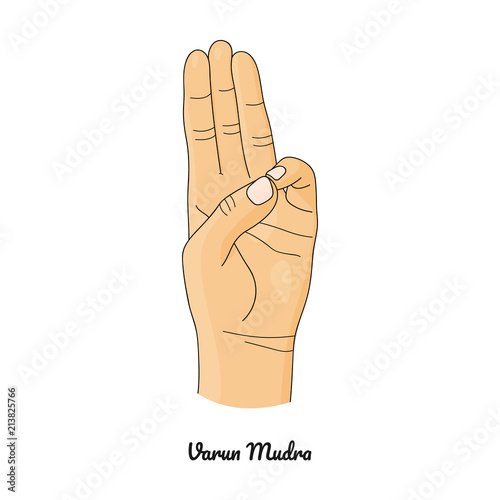 Varun Mudra / Gesture of Water. Vector.