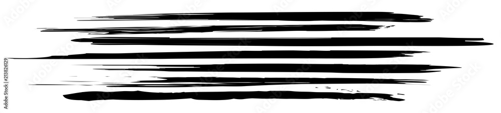 Header mit horizontalen, schwarz-weißen Pinselstrichen / Vektor
