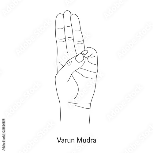 Varun Mudra / Gesture of Water. Vector.