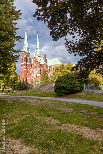 Finland, Helsinki, the Church of St. John. Sights of the capital of Finland. Beautiful city landscape photo