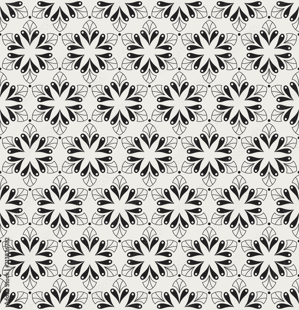 Snowflake vector seamless pattern. Abstract floral background. Geometric ornamental texture. Snowflake vector seamless pattern. Abstract floral background. Geometric ornamental texture.
