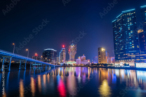 Building and the skyline of Macau