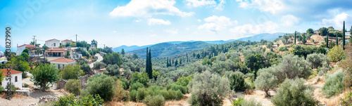 Panorama picture of the landscape on Samos Greece