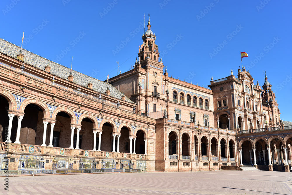 Plaza Espana, Palacio Central palace, Seville, Andalusia, Spain