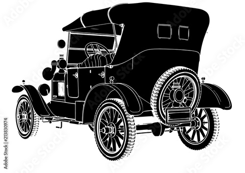 silhouette of retro car vector